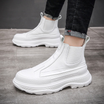2022 Summer thick soles increase boots black and white shoes high gang shoes shoes for Chelsea boots tide martin boots