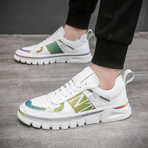 Shoes of colorful mens shoes 2022 summer thin breathable plate shoes flat heels small white shoes increase casual plate shoes tide shoes