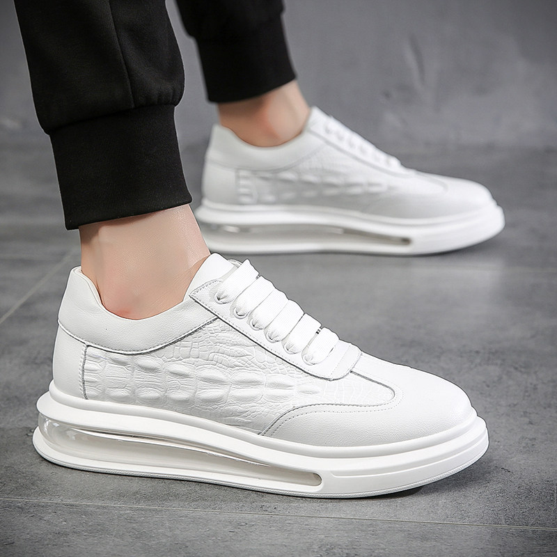 European station summer sports casual shoes men's shoes air cushion men's shoes breathable white shoes crocodile pattern all-match trendy shoes