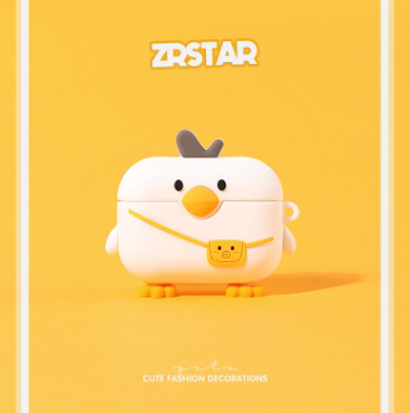 Airpods pro protective sleeve applies Apple airpodspro wireless Bluetooth headphone sleeve Three generations of silicone gel soft shell airpods2 protection shell cartoon cute Huaqiang North 3