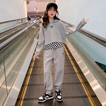 Girls Spring Set 2022 new childrens big childrens network red spring and autumn clothing tide