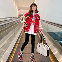 Girls Spring Costume 2022 new Korean Ocean Gas Childrens Jacket Costume Big Child Fashion Baseball Clothes