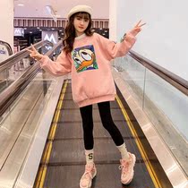 Girls jacket in winter the childhoods wear thickening loose length 12 autumn and winter plus velvet 15 year old tops