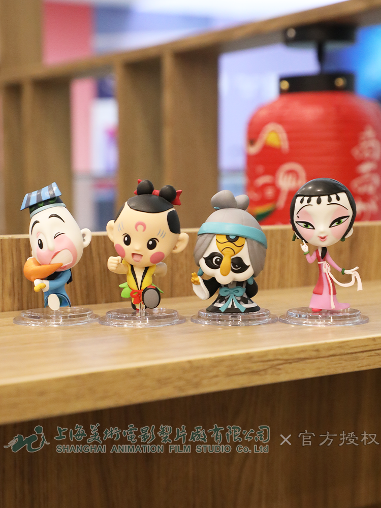 Meiying genuine Book of Heaven Qitan Q edition model doll egg born Fox fox female Fox mother A turn car ornaments surrounding