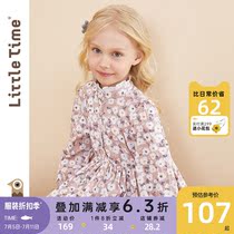 littletime childrens skirt 2022 girl small scents wind one-piece dress spring sweet and crummy princess dress pure cotton