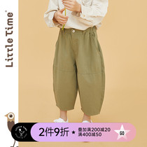 littletime childrens bloomers 2021 new spring and autumn Boys Girls loose nine casual pants trousers