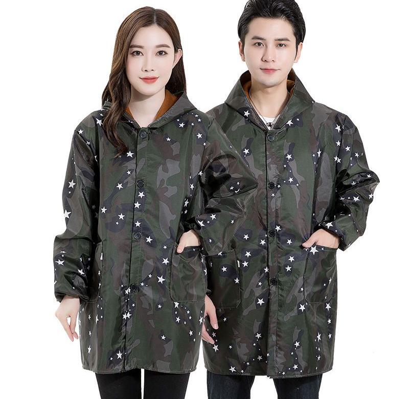 Photo clothes outside the velvet long-sleeved home work women's outerwear waterproof work wear overalls Women's clothing kitchen 