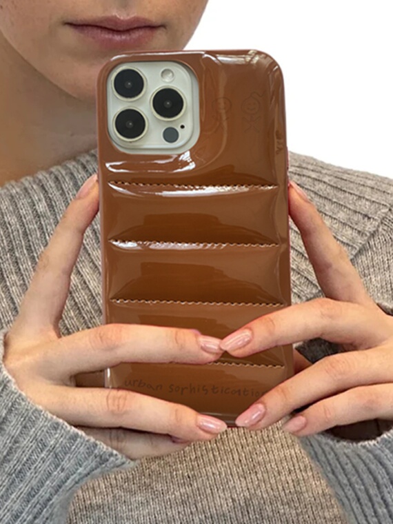 urban Quilted Stick Figures Metallic iPhone Case
