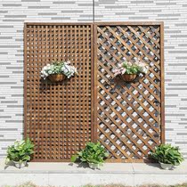 Corrosive wood flower fence balcony partition decoration climbing vine flower rack fake wall garden wooden fence fence small fence