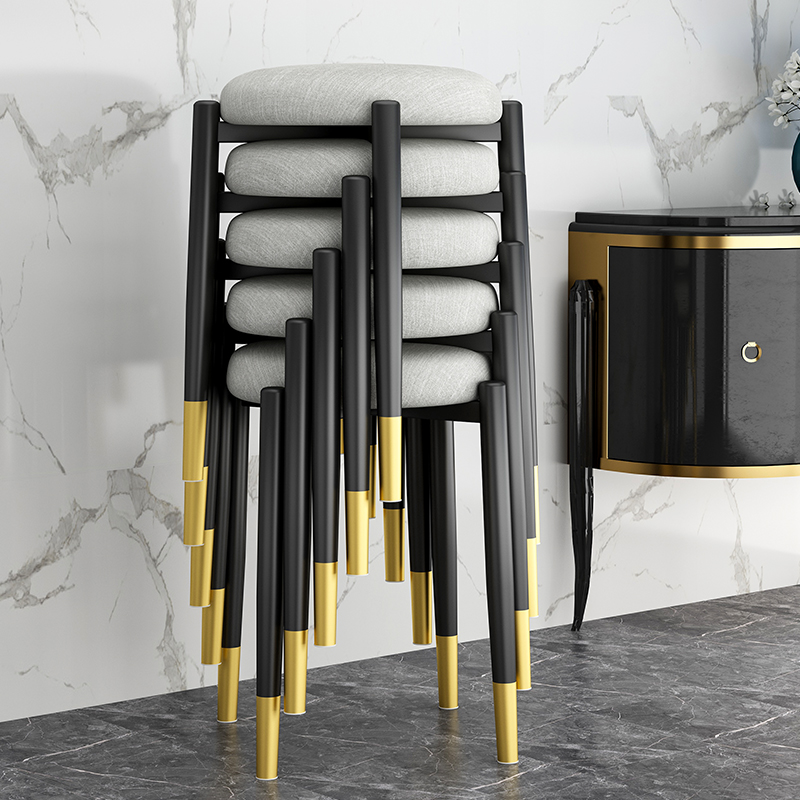 Home light luxury stool stackable round stool bench modern minimalist dining table round stool creative chair living room small stool