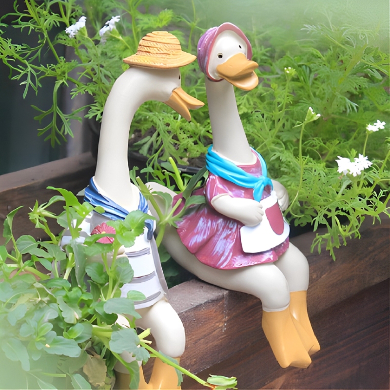 Garden Ornaments Cartoon Creative Animal Duck Outdoor Balcony Living Room Desktop Decoration Courtyard Landscaping Arrangement