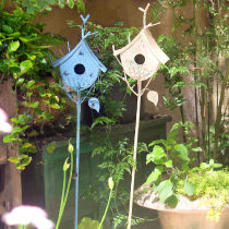 French retro old wrought iron tree house flower insert decoration plug-in Courtyard balcony flower rack climbing pergola Garden groceries