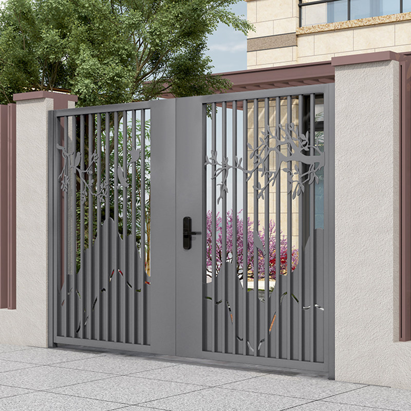 Outdoor Iron Art Villa Courtyard Door Single Double Open Closing Wall Fence Door Home Countryside Entrance Garden Yard custom