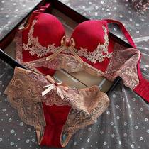 Underwear Embroidery Palace No Steel Ring Push Up Bra Adjustable Lace Small Chest Sexy Girls Suit