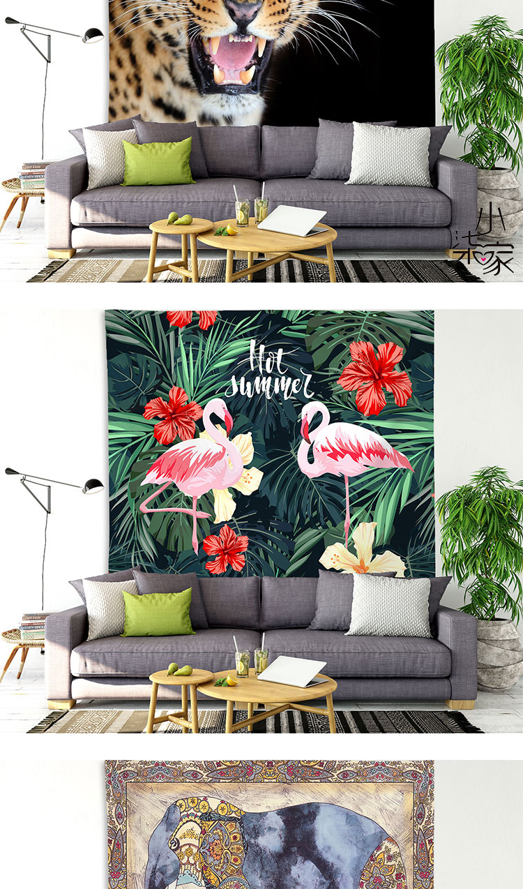 Vải treo Bắc Âu lưới đỏ vải rung âm thanh neo neo phòng ngủ tấm thảm ký túc xá đổi mới bố trí giường in vải trang trí - Tapestry thảm treo tường decor