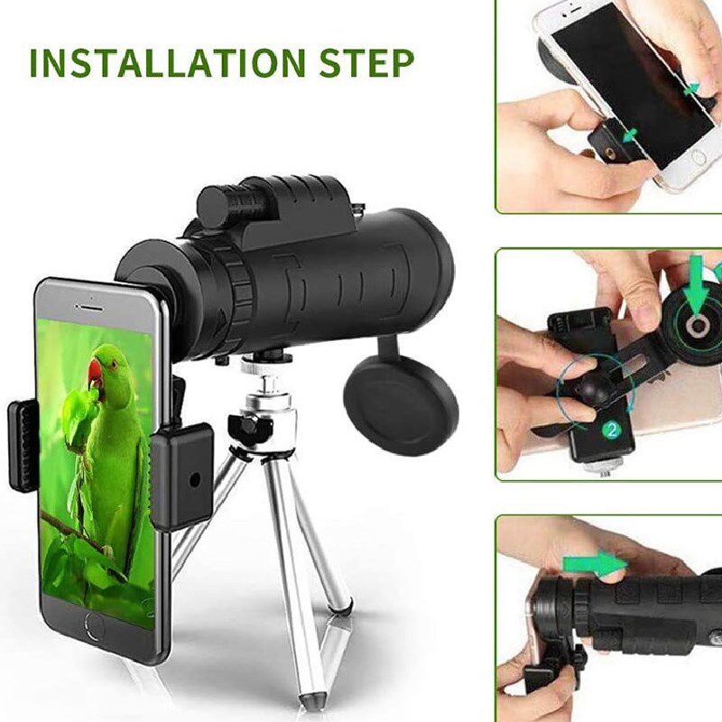 New 40x60 high-definition single-barrel telescope mobile phone photo outdoor sight glasses with compass to deliver a foot rest