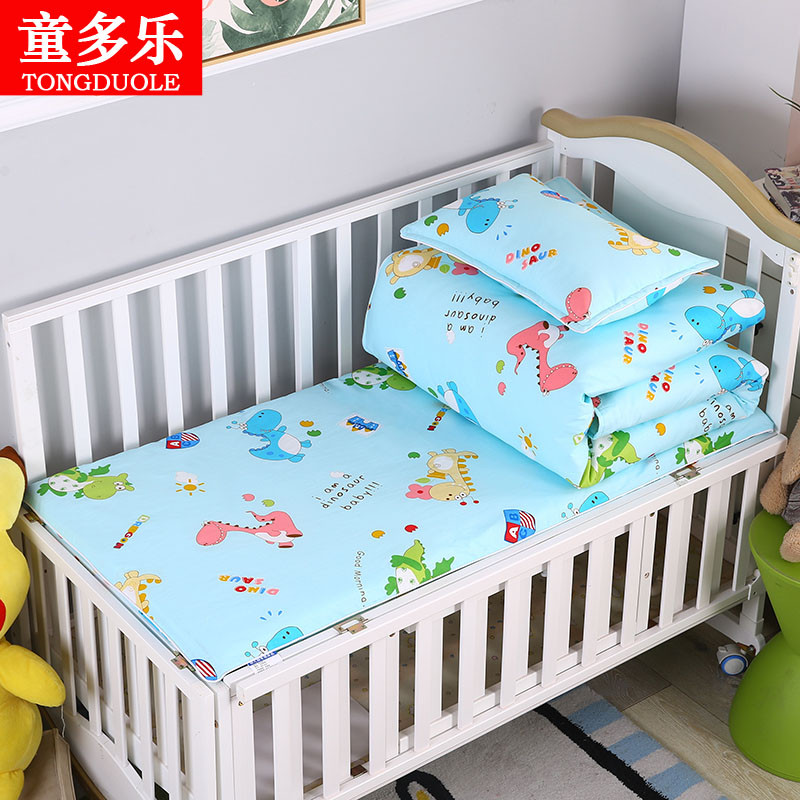 Kindergarten Quilt Three Sets Clip Cotton Pure Cotton Bed Bedding Children's Bed Kit Six Pieces With Core Afternoon Nap Bedding