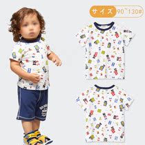 Japan miki Childrens short-sleeved T-shirt mens summer cotton cartoon girls half-sleeve kindergarten baby breathable undershirt T