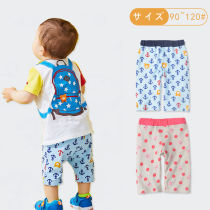 Japanese Miki boys shorts wear summer thin girls loose five-point pants Baby cotton sports half pants tide