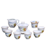 Керамический чайный сервиз, сине-белый комплект, чайная чашка для домашнего использования, ручная роспись, подарок на день рождения, делается под заказ, с печатью вашего логотипа