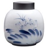 Сине-белый большой зеленый чай, ручная роспись