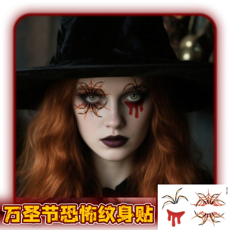 Halloween Tattoo Stickers Waterproof Horror Prank Scar Realistic Temporary Stickers Party Costume Makeup Jj