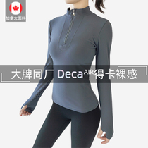 New Stand-up Collar Naked Sensation Speed Dry Sports Fitness Yoga Running Tight Zip Suit Long Sleeve T-shirt Jacket Female Blouse