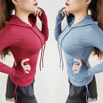 Autumn Winter New Lian Hat Speed Dry Training Yoga Sports Running Jump Rope Outdoor Fitness Suit Women T-Shirt Blouses Long Sleeves