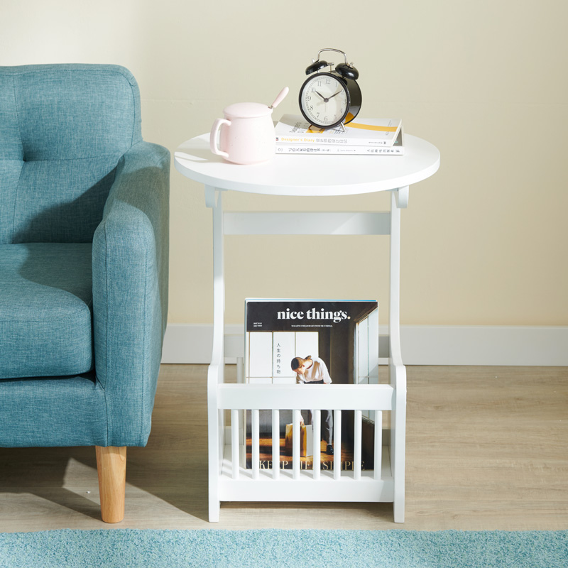 Solid wood tea table small size small family type living room sofa edge a few side cabinets creative balcony small round table headboard corner a few