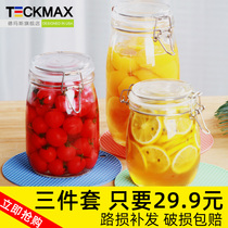 Sealed jar glass storage jar Pickles food jam enzyme bottle milk powder jar storage jar with lid