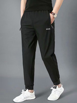 Summer ice silk thin mens casual pants Korean version of the trend quick-drying sports breathable business straight loose trousers