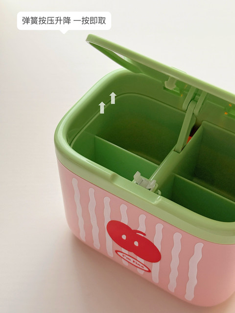 Desktop cotton swab storage box wall hanging household high-value toothpick storage box dental floss can 2025 new automatic pressing