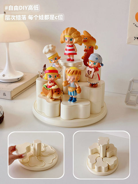 Jasmine Bread Blind Box Storage Display Stand Rotating Transparent Figurine Display Suitable for Bubble Mart Display Box
