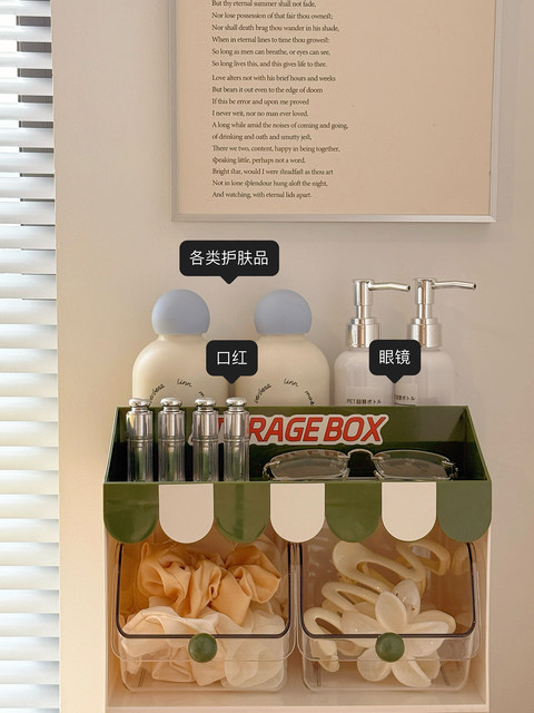 Desktop Storage Box Drawer-Type Multi-Functional Large-Capacity Transparent Plastic Cosmetics Organizer Box Dressing Table Storage Rack