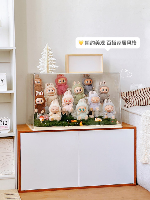 Labubu Display Box Transparent Labubu Dust Cover Doll Pendant Display Stand Doll Storage Display Cabinet
