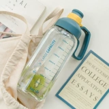 Вместительный и большой пластиковый портативный спортивный стакан со стаканом, космический чайник для спортзала, объем 2000, 2000 мл