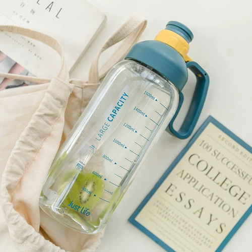 Вместительный и большой пластиковый портативный спортивный стакан со стаканом, космический чайник для спортзала, объем 2000, 2000 мл