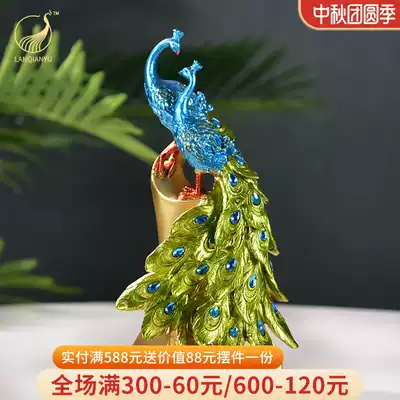 Living room Peacock ornaments bedroom porch modern wine cabinet simple European creative home artwork interior decorations