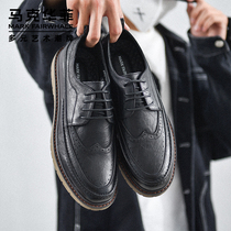 Mark Huafei leather shoes mens leather 2022 new winter British formal business mens shoes autumn mens casual shoes