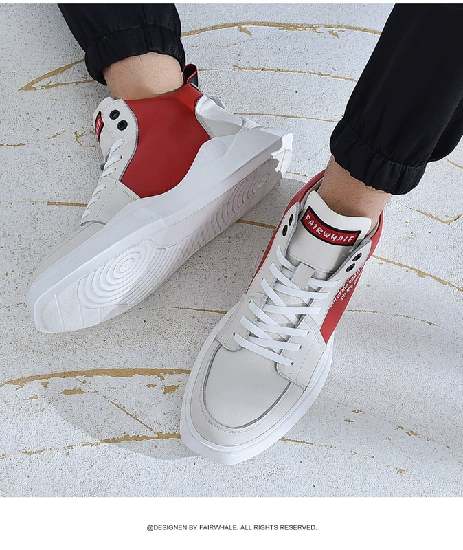 Giày nam Mark Huafei mùa hè Phiên bản Hàn Quốc của xu hướng giày đế bệt - Giay cao