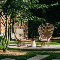 Nordic Outdoor Garden Waterproof Sunscreen Sofa Outdoor Garden Balcony Leisure Single Rattan Chair Coffee Table Combination Furniture