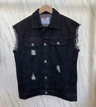 MMI36 Mijia tide brand printed ripped denim vest