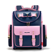 Primary school school bag girls 6-12 years old children 1-3-6 grade girls shoulder backpack ridge protection and load reduction Ultra-lightweight girls and children