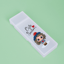 Stationery box Creative simple primary and secondary school stationery PP pencil box Korean small fresh candy color student pencil bag male and female students stationery box Multi-functional office storage box supplies wholesale