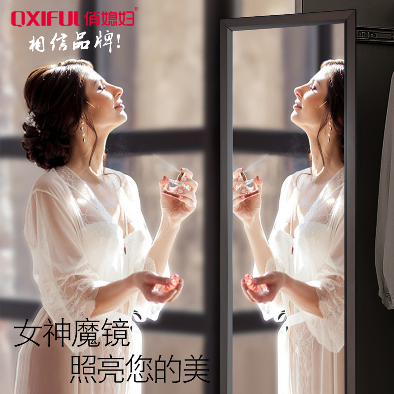 Playful daughter-in-law high-end wardrobe full body mirror cabinet Internal push-pull full body mirror built-in push-pull rotary folding hide