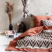 Natural linen pillowcase pure color washed and bacteriostatic mite bed Bedding Brief pure color hug pillow headgear for single pillows