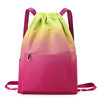 Gradient foldable drawstring backpack women's travel bag large capacity waterproof ultra-light storage bag travel sports