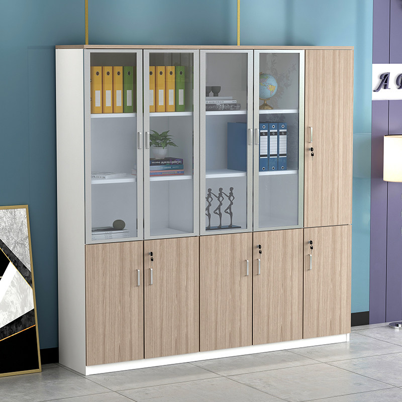 Office Cabinet Bookcase Simple Modern Layered WardrobeCase Floor-to-Ceiling File Cabinet Locker Locker with Lock