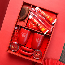 Wedding wash mouth cup brush teeth red A pair of newlywed couple suit ceramic net red style dowry custom