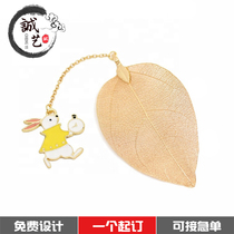 Metal bookmarks custom brass hollow gold leaves Chinese style classical gifts exquisite graduation season souvenirs customized